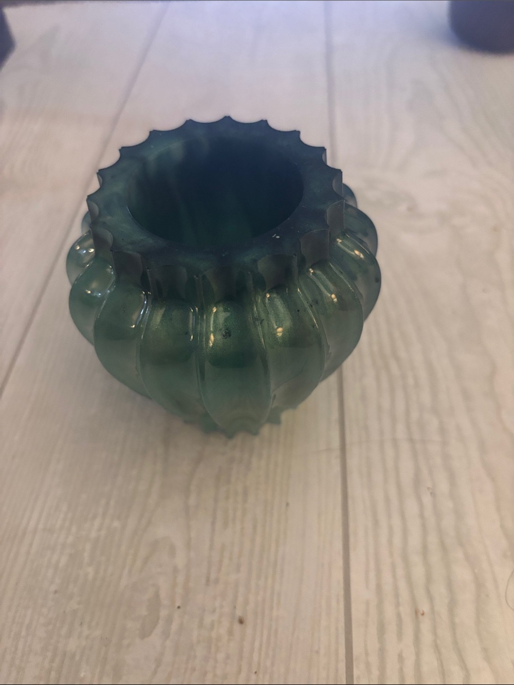 Decorative Teal Resin  Accent Vase - Home Accents